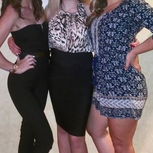 BEBE leopard bodycon dress